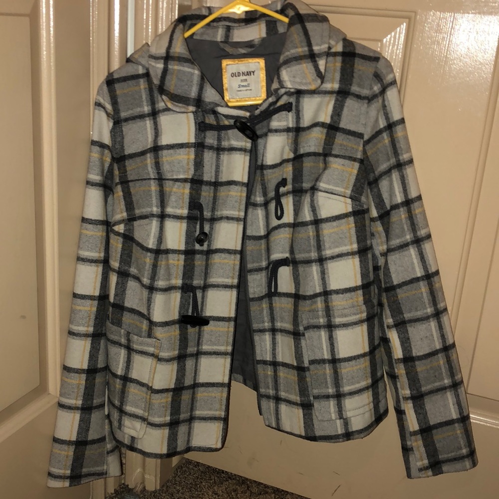 Old Navy Plaid Pea Coat